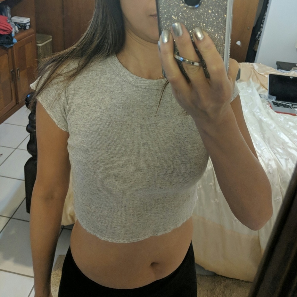 Heather Brown Crop Top